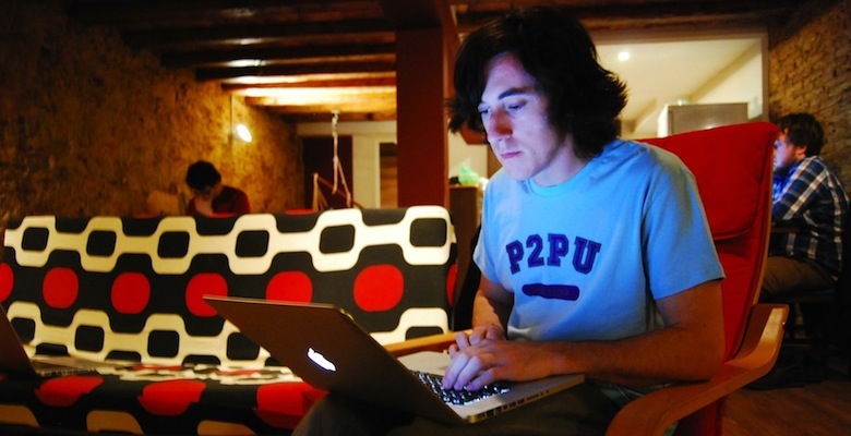 Photo of John Britton at the P2PU Tech Sprint in Barcelona (2010)